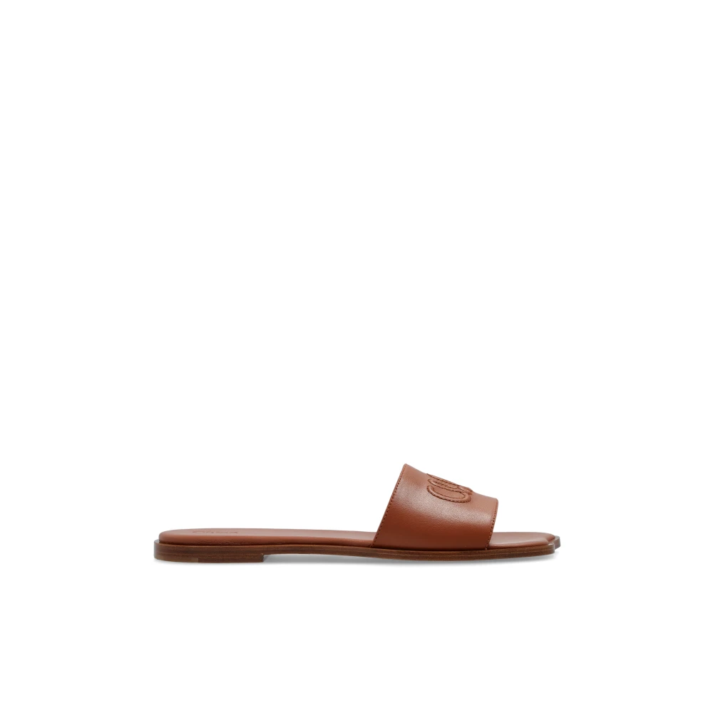 Chloé Flower Slides - Female - Sliders - Brown - 3 Uk - Shoes