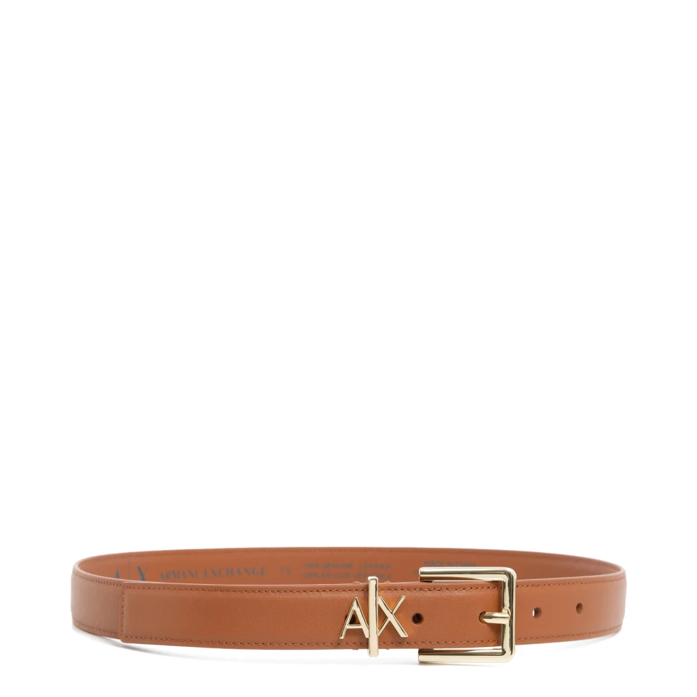 Armani Exchange Riem met gesp en logo detail Brown Dames