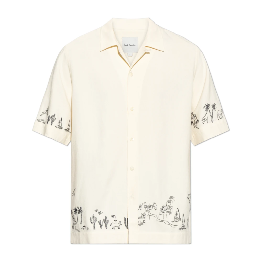 Paul Smith Homme Beige - Chemise Avec Broderie Décorative - Chemises - Taille: L