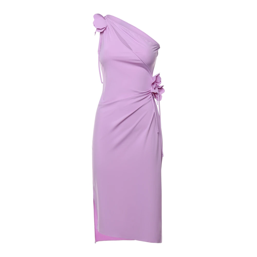 Coperni Women's Purple Asymmetric Mini Flower Gown - Midi Dresses - M - Dresses