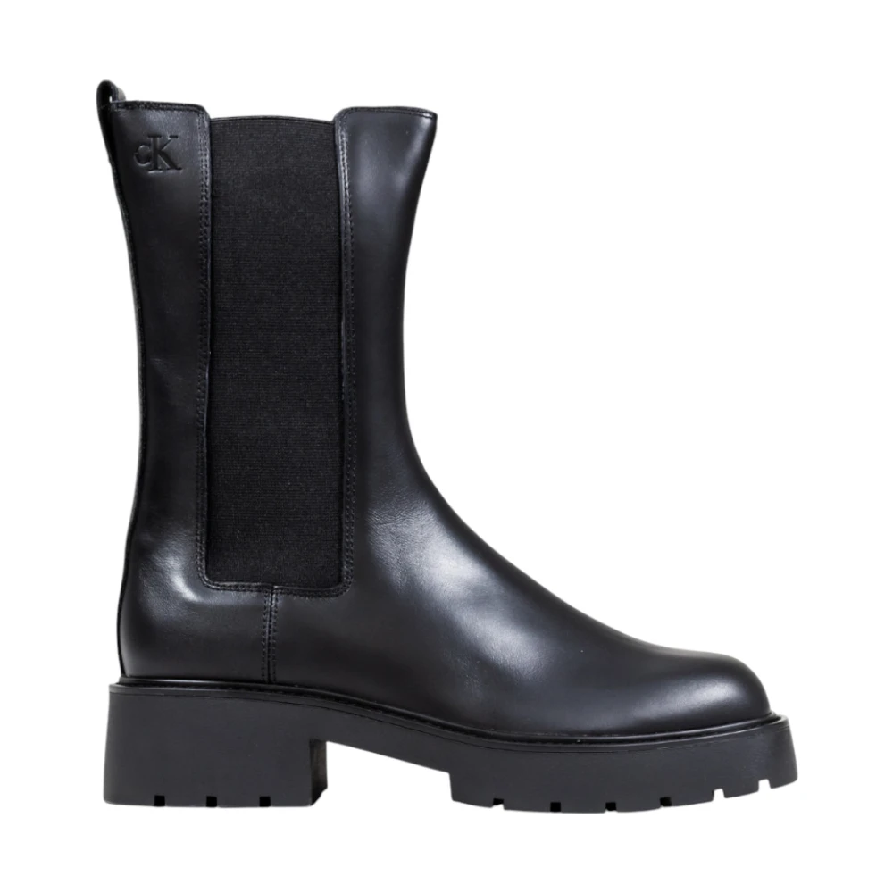 Calvin Klein Jeans Women's Black Chelsea Boots, 5 Uk, Chunky High Chelsea Boots