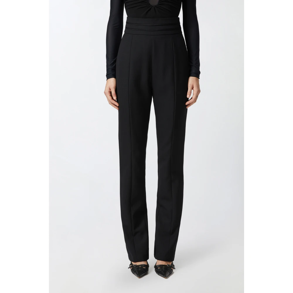 pinko Elegante Hoge Taille Wollen Broek Black Dames