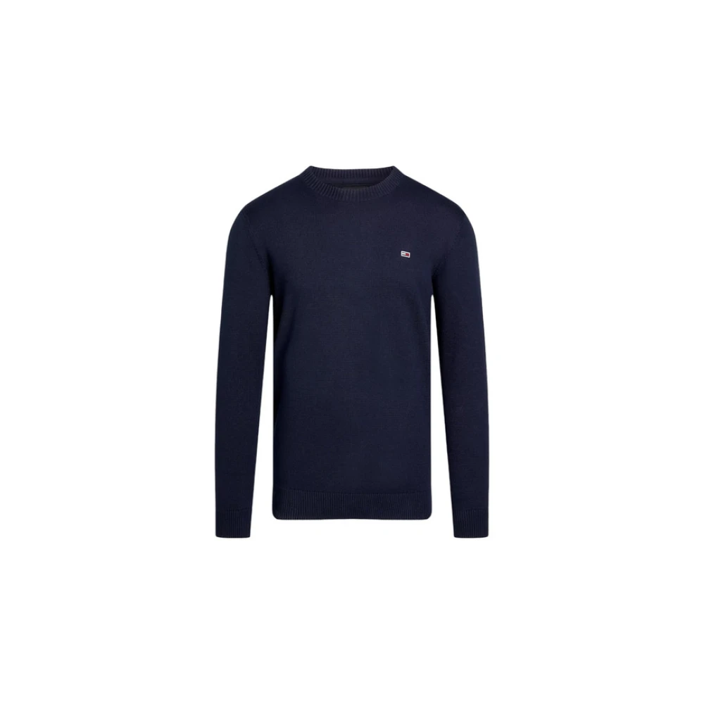 Tommy Jeans Men's Blue Round-Neck Knitwear, Xs, Crew Neck Jumper