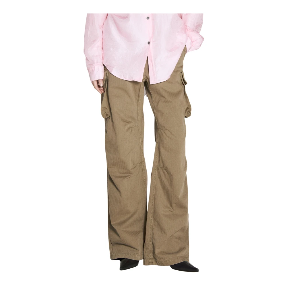 Our Legacy , Wide Trousers, Female, Green, Xs, Peak Cargo Trousers