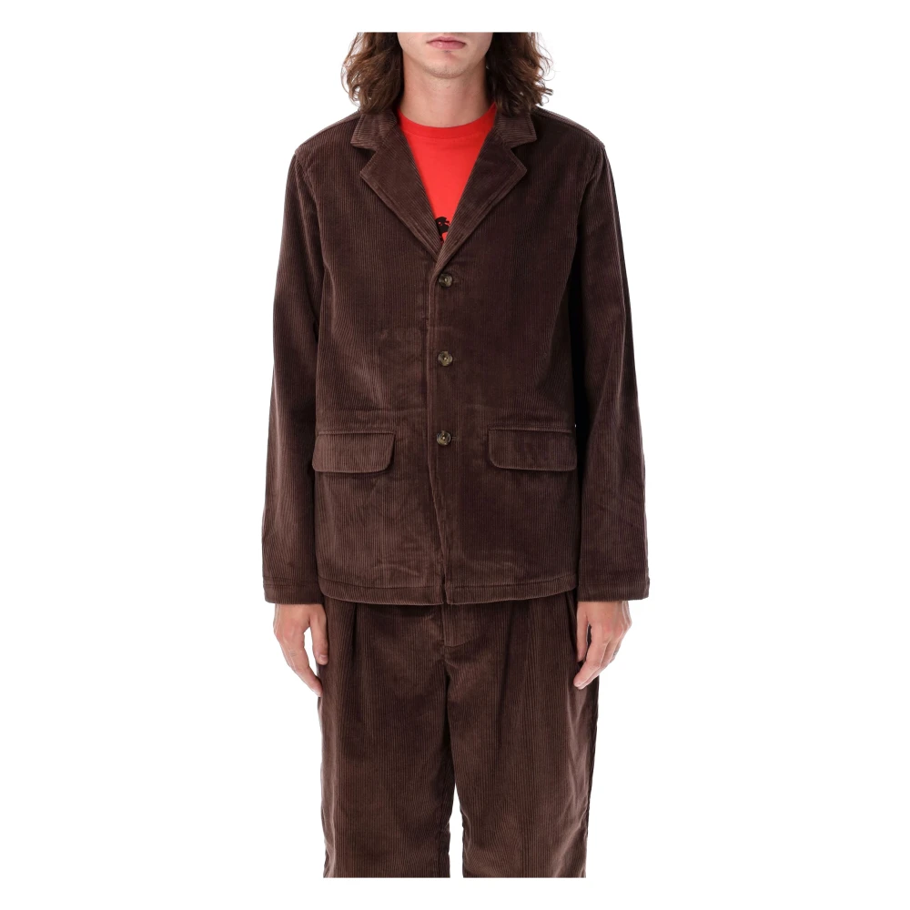 Pop Trading Company Bruine Corduroy Werkjas Aw24 Brown Heren