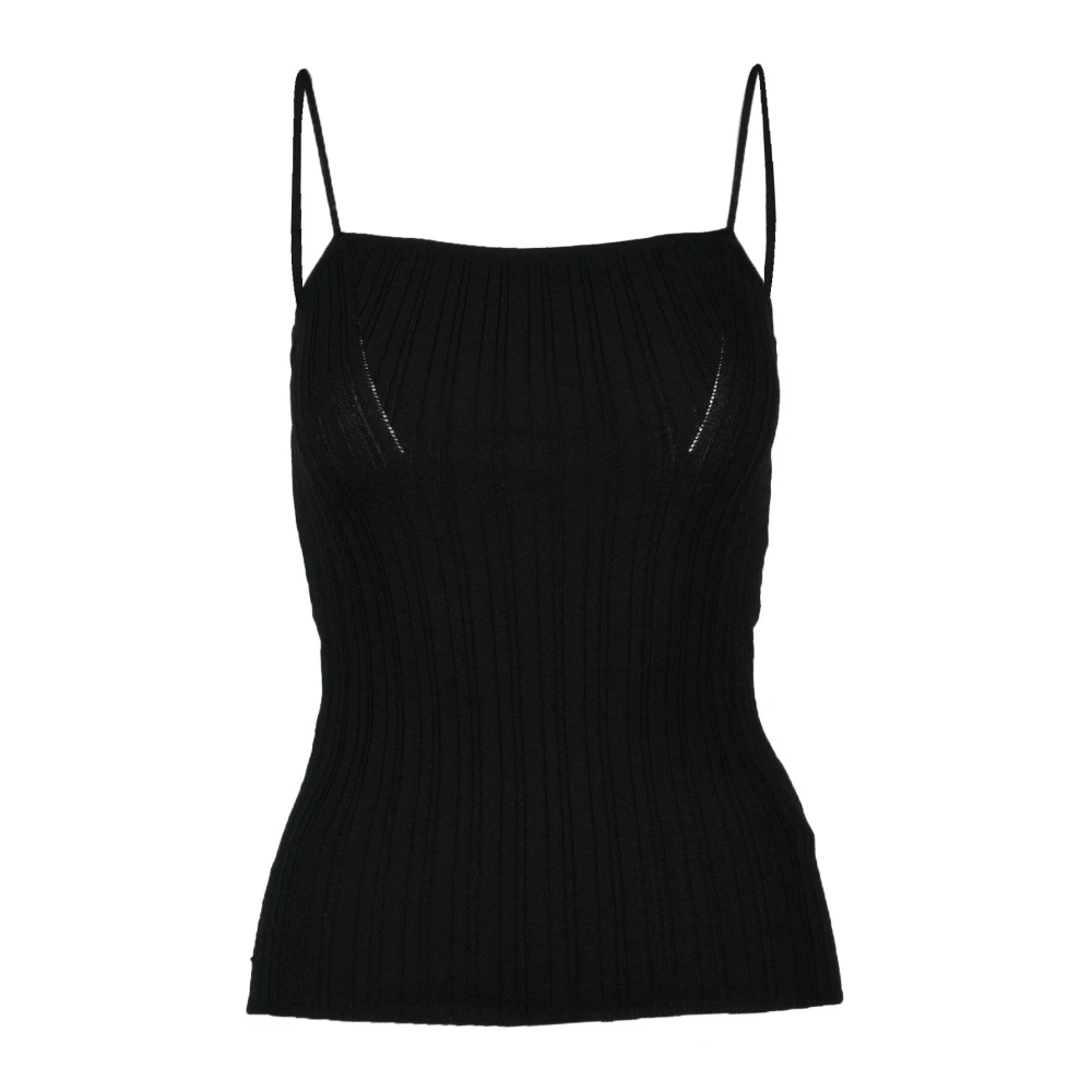 Erika Cavallini Stijlvolle Viscose Blend Mouwloze Top Black Dames