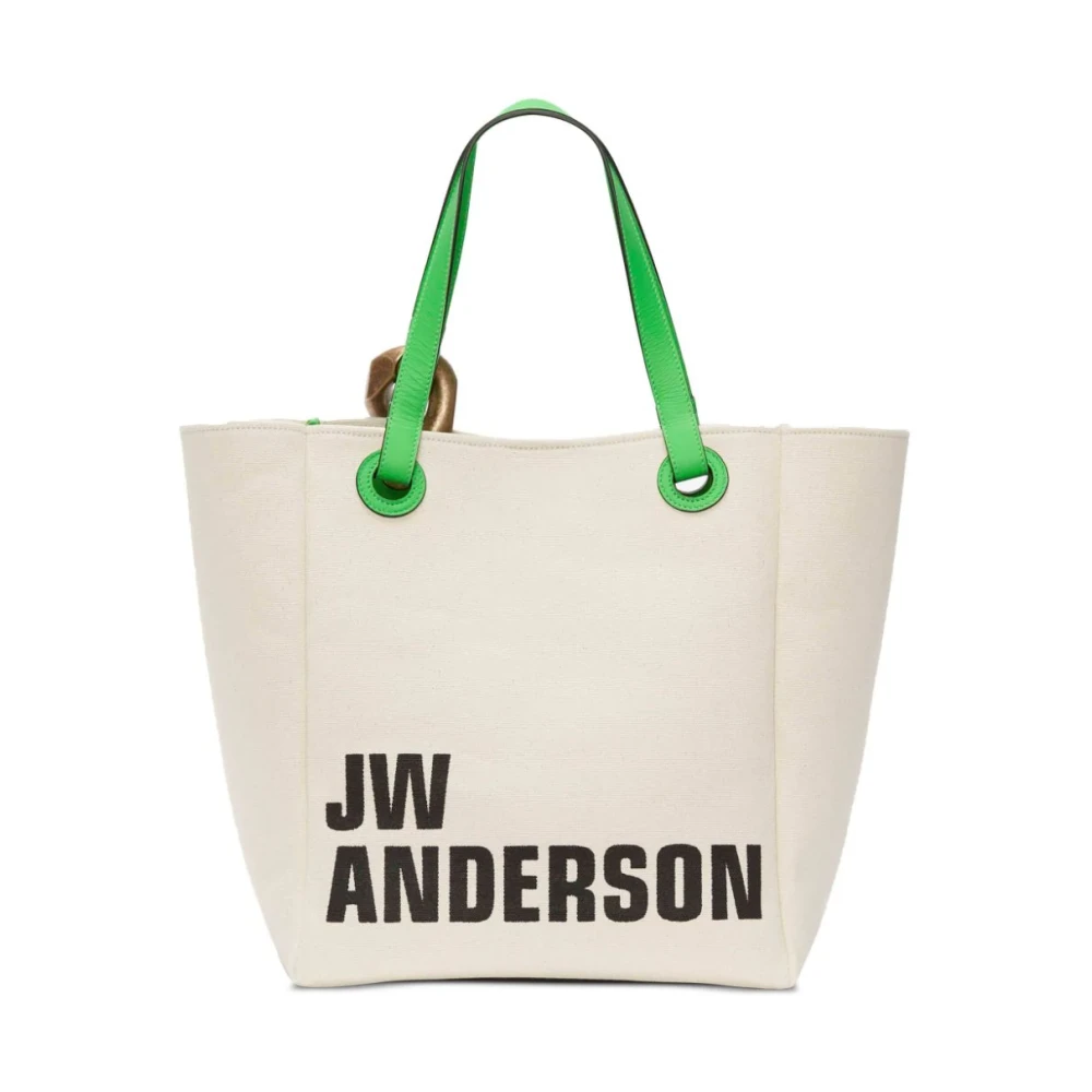 JW Anderson Ketting Canvas Tote Tas Beige Dames