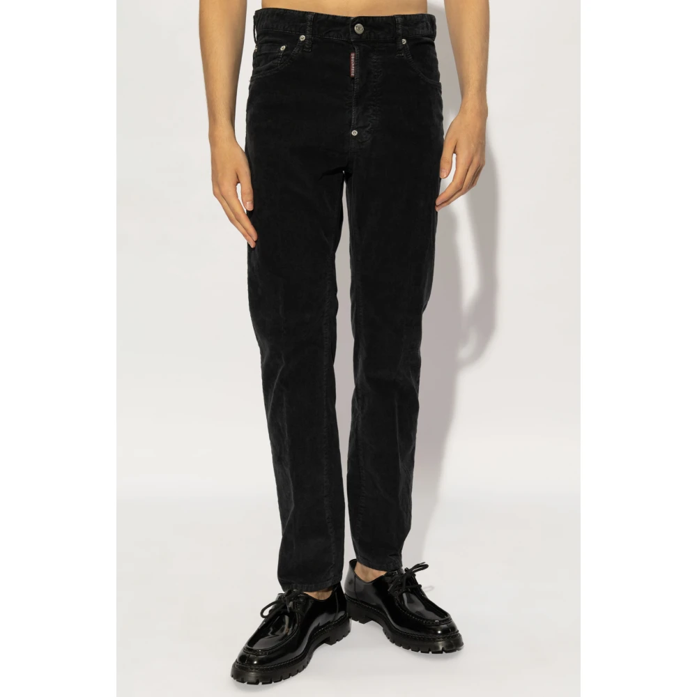 Dsquared2 Ribfluwelen broek 642 Black Heren