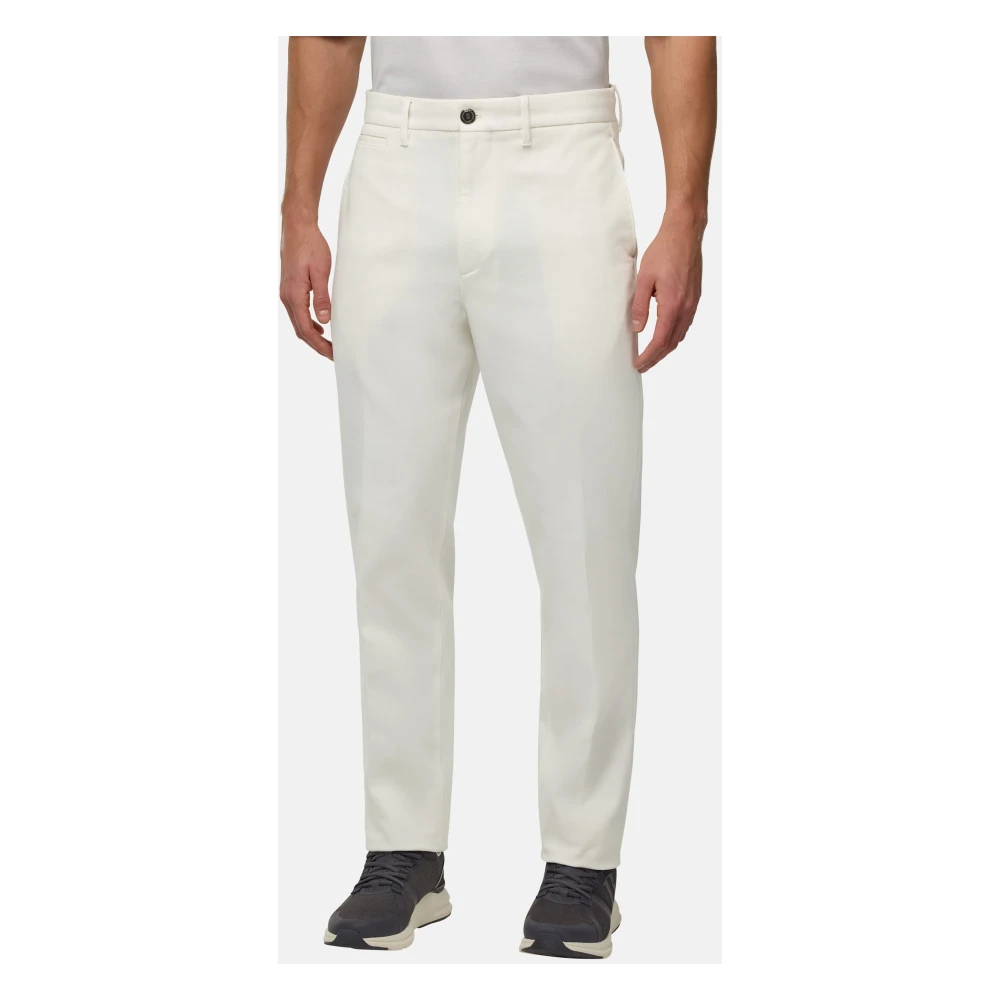 Boggi Milano Stretchkatoenen Broek White Heren