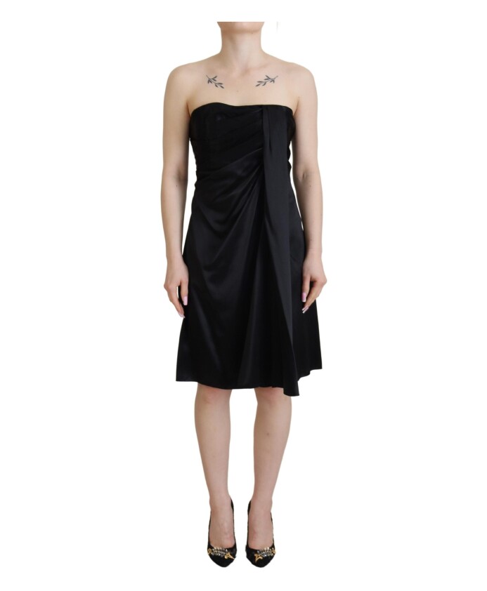 robe-mini-sans-manches-en-soie-noire