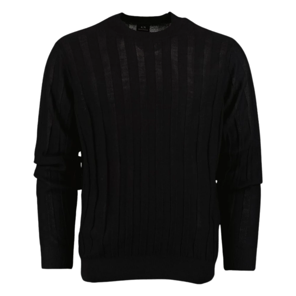 Armani Exchange Zwarte stijlvolle trui Black Heren