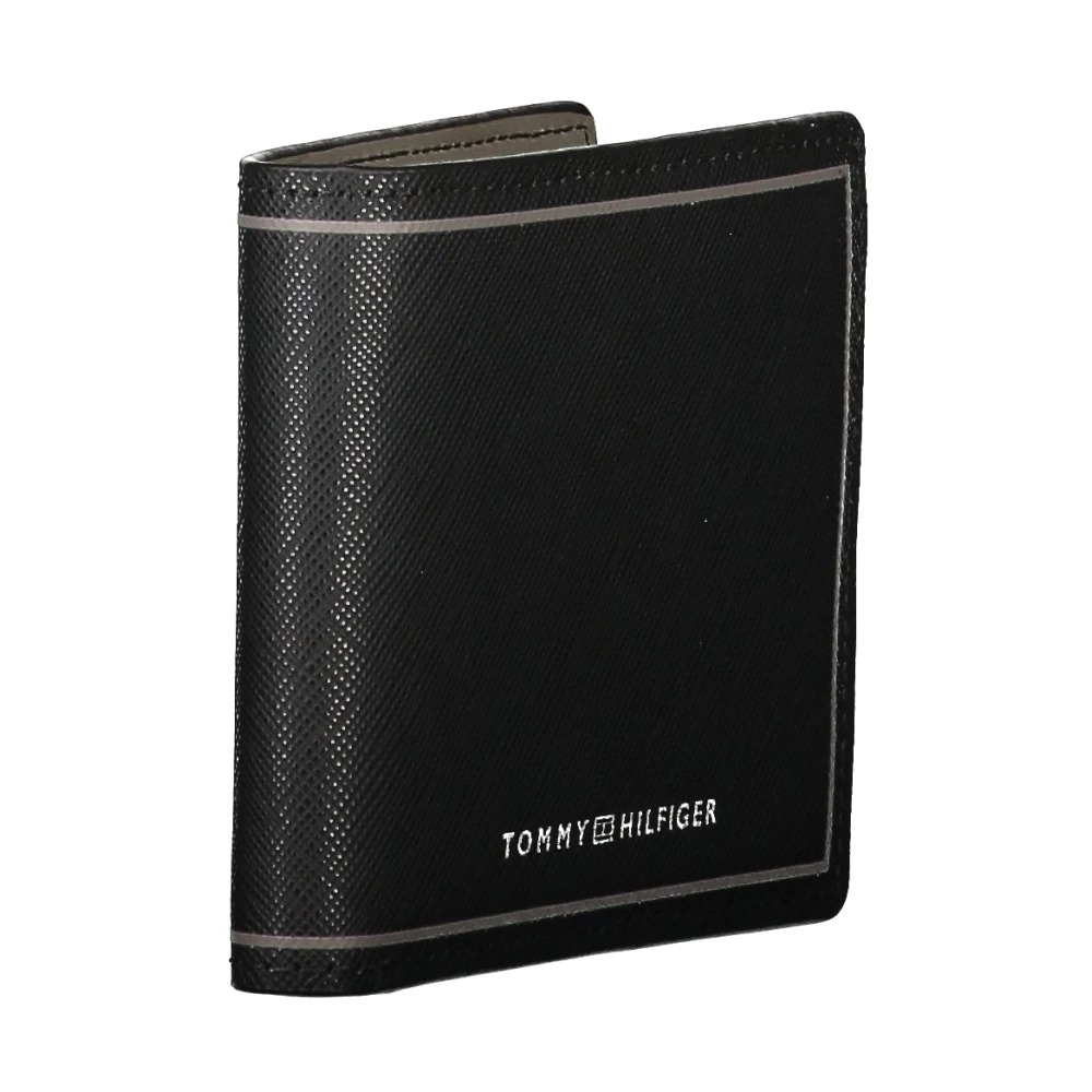 Tommy Hilfiger Heren Portemonnee Zwart Contrast Details Logo Black Heren