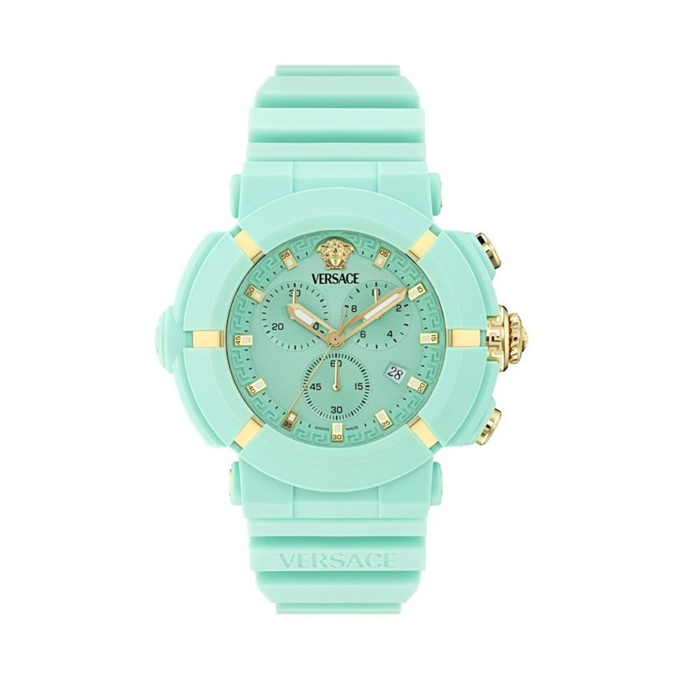Versace Men's Blue Analog Chronograph Watch