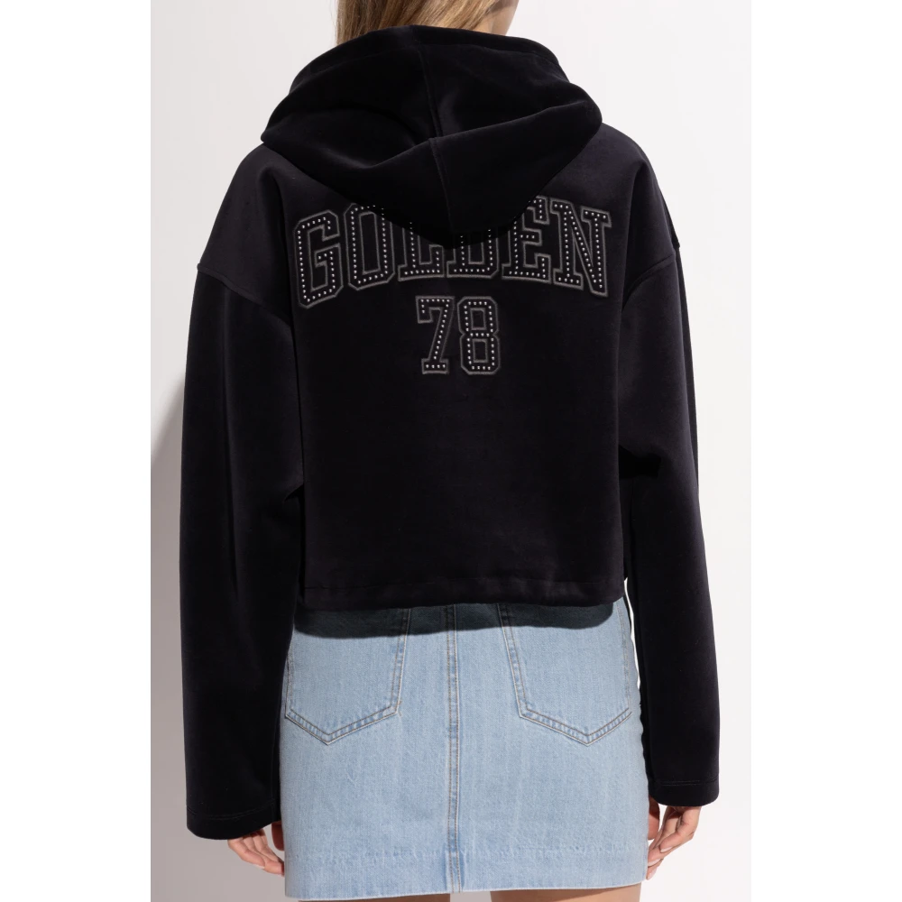 Golden Goose Velvet Hoodie Blue Dames