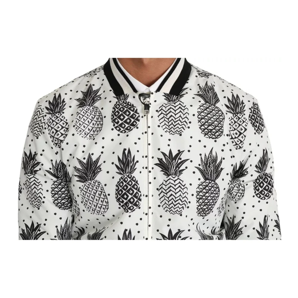 Dolce & Gabbana Bomberjack met Ananasprint en Logo Multicolor Heren