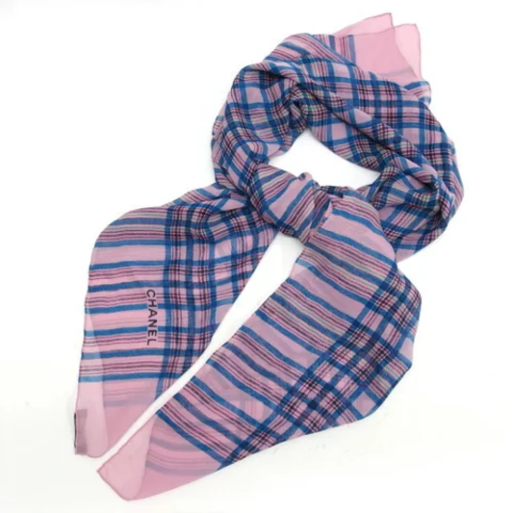 Chanel Vintage Pre-owned Silk scarves Pink Dames