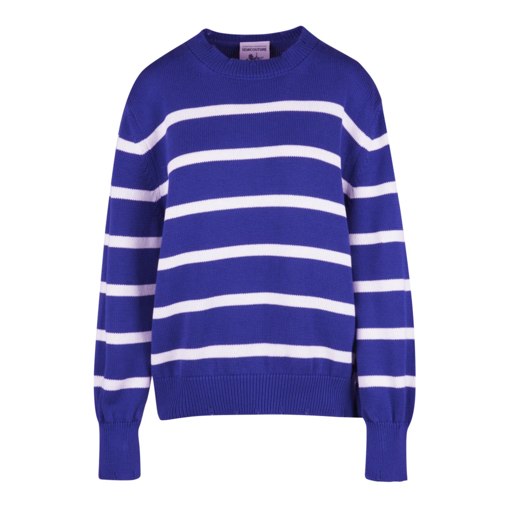 Semicouture Multicolor Round-Neck Knitwear, Female, M, Maglia Beatriz