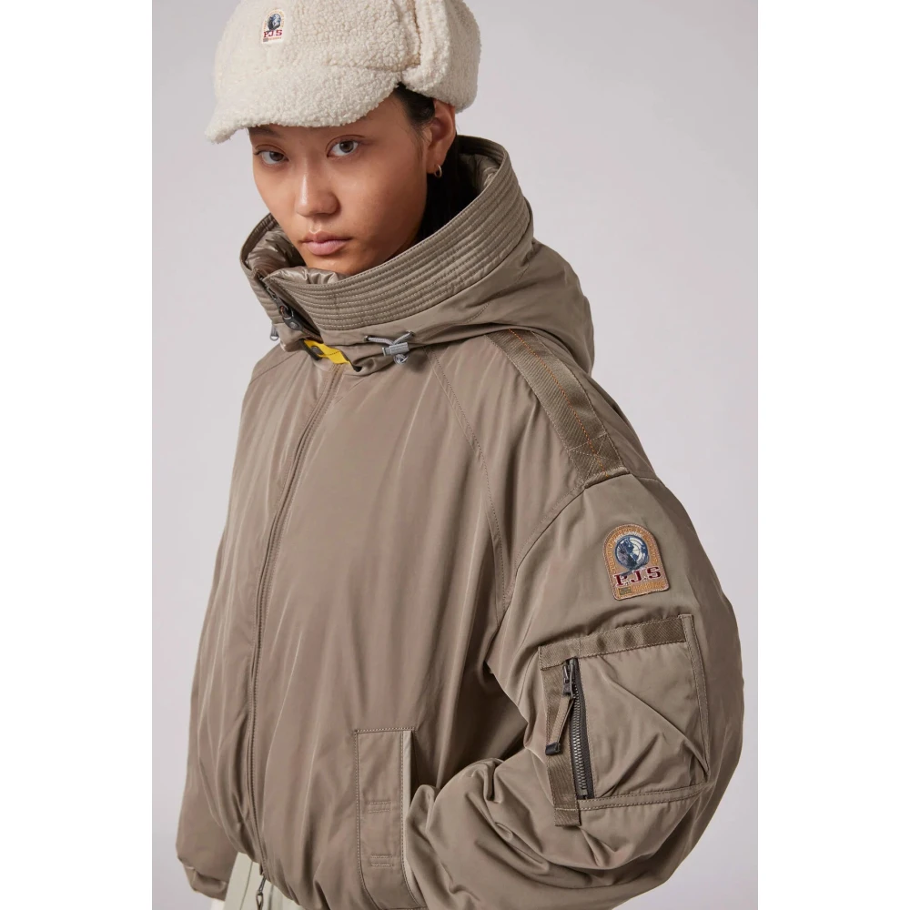 Parajumpers Satin Oversized Bomberjack met Dons Brown Dames