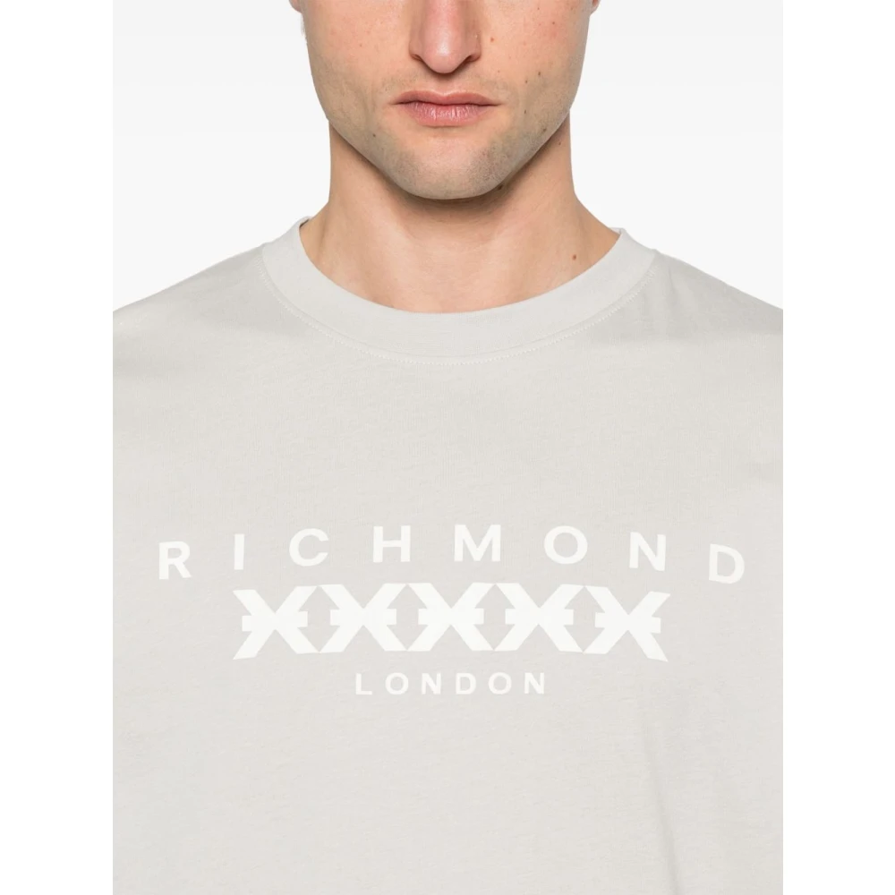 John Richmond Grijze Crew Neck T-shirts en Polos Gray Heren