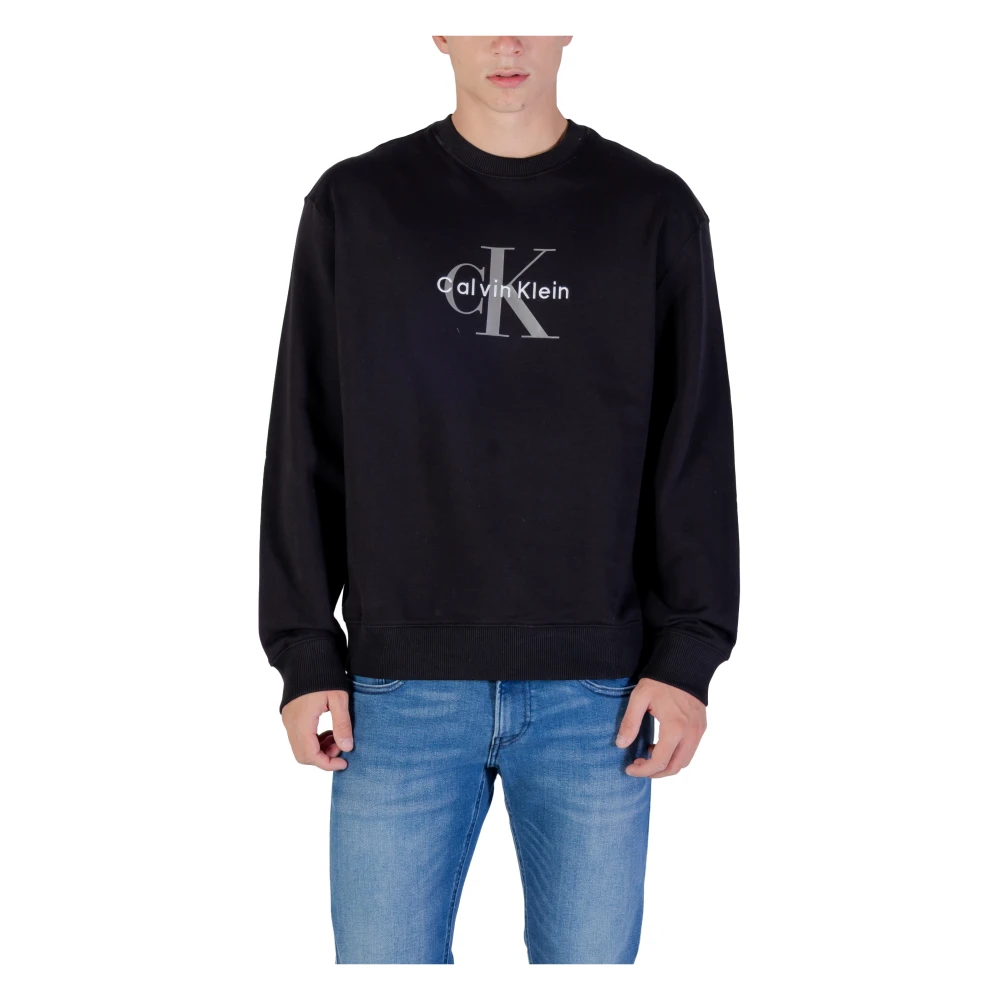 Calvin Klein Jeans Men's Black Minimalist Crew Neck Sweatshirt