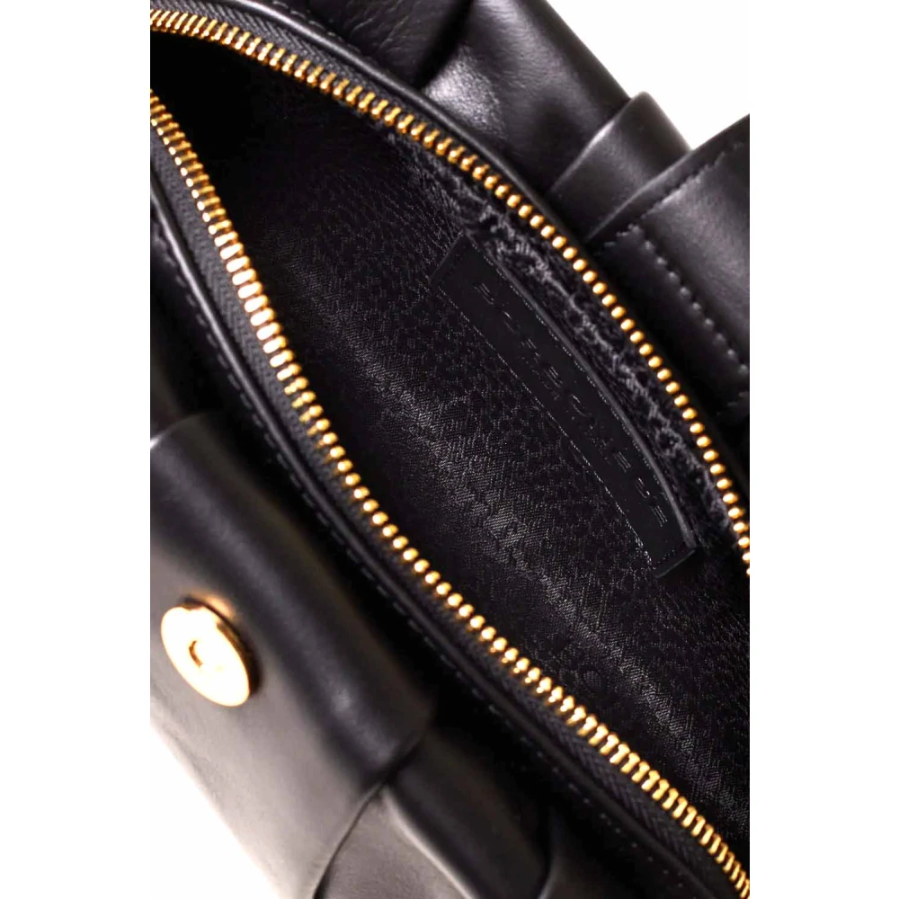 Borbonese Elegante Zwarte Leren Clutch Tas Black Dames