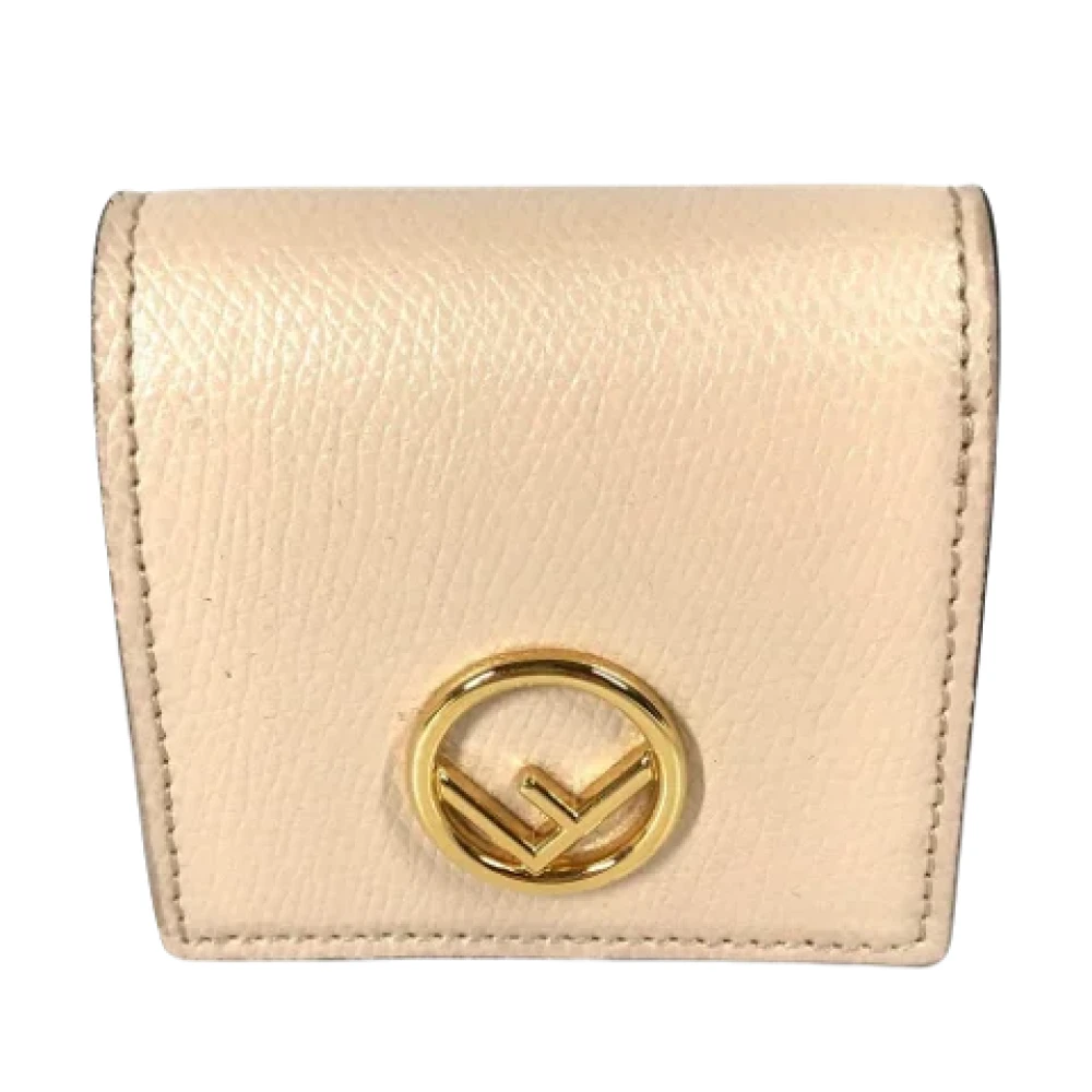 Fendi Vintage Pre-owned Leather wallets Beige Dames