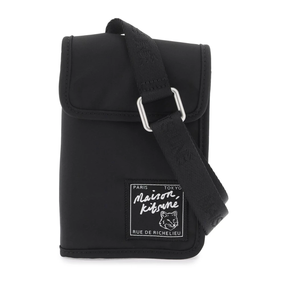 Maison Kitsuné Traveller Crossbody Schoudertas Black Heren