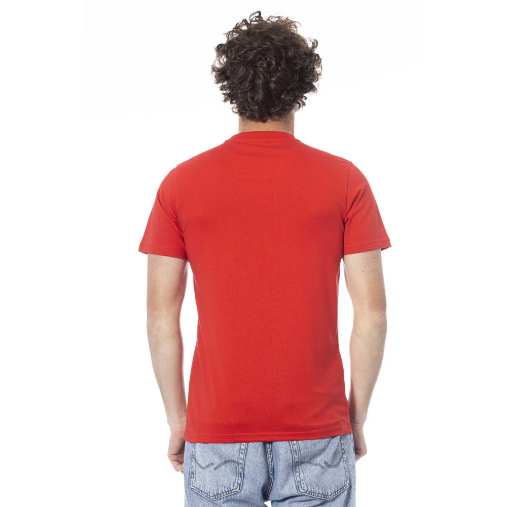 Cavalli Class Effen T-shirt met Logoprint Red Heren
