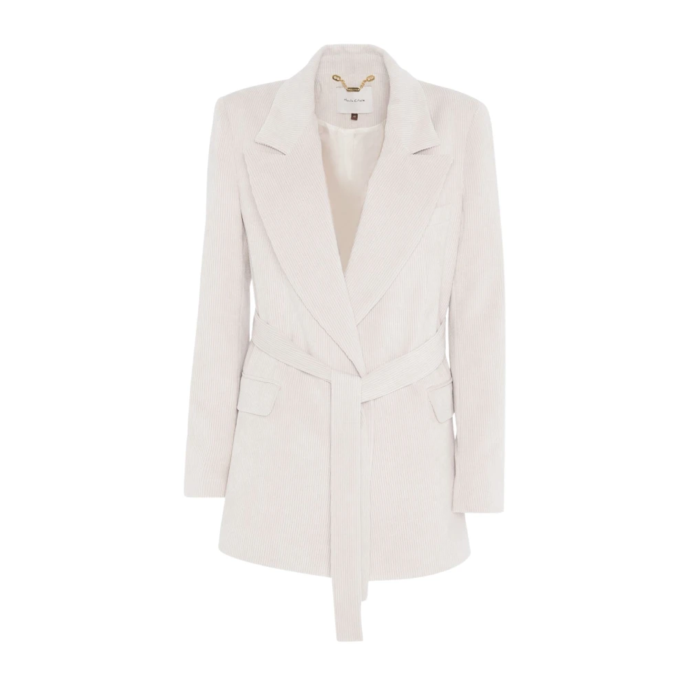 Manila Grace Gestructureerde Riemjas Beige Dames