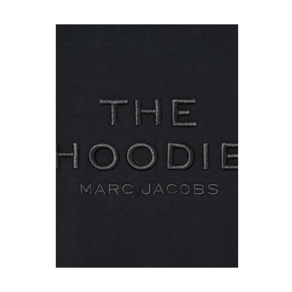 Marc Jacobs Zwarte Katoenen Hoodie met Geborduurd Logo Gray Dames