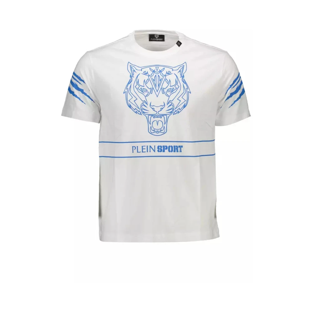 Plein Sport Men's White Cotton T-Shirt - Training T-Shirts & Tops - Xl - Sport