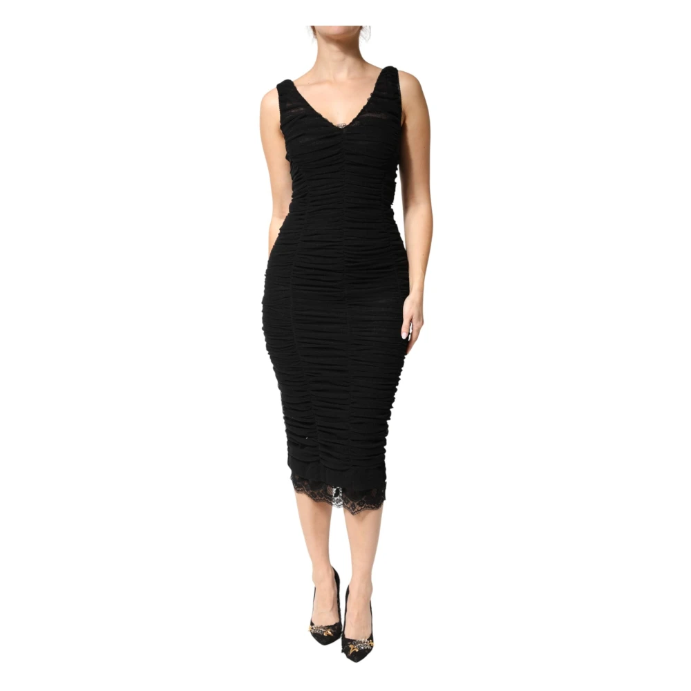 Dolce & Gabbana Women's Black Midi Sheath Dress - Party Dresses - L - Dresses