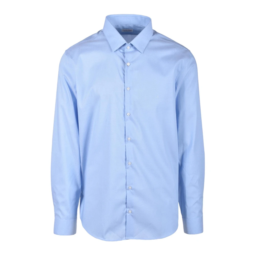 Calvin Klein Katoen Elastaan Shirt Blue Heren
