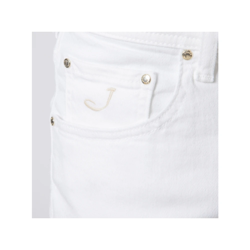 Jacob Cohën Witte Jeans Model Nick Slim Fit Knoopsluiting Stretch White Heren