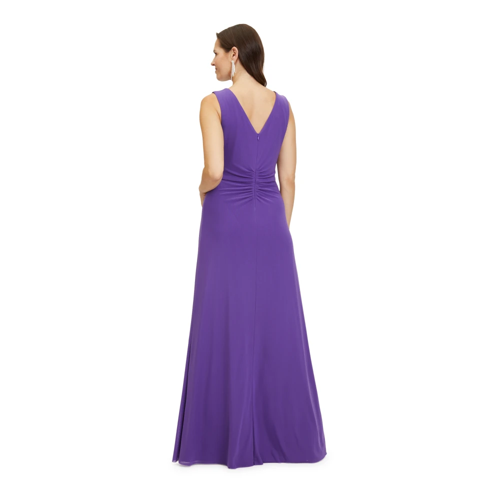 Vera Mont Elegant V-Neck Evening Dress Purple Dames