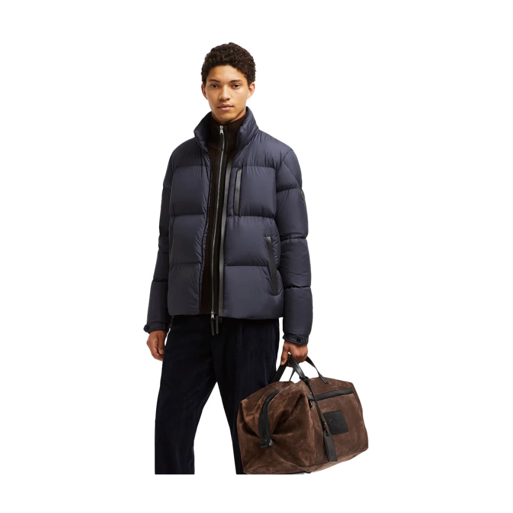 Moncler Korte Blauwe Donsjas met Airsoft Voering Blue Heren