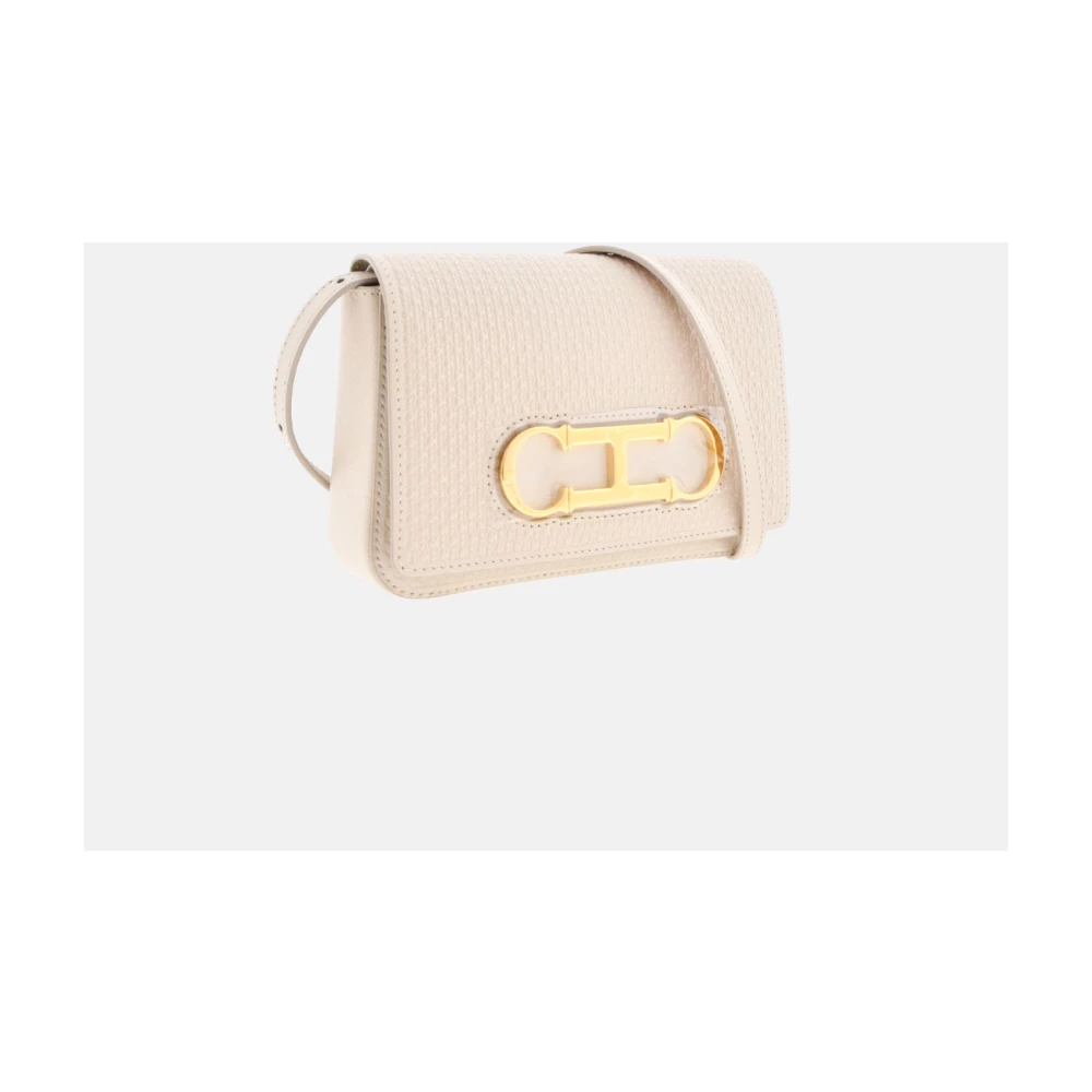 Carolina Herrera Magnolia Initials Insignia Crossbody Tas Beige Dames