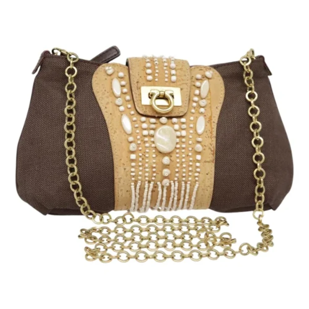 Salvatore Ferragamo Pre-owned Leather shoulder-bags Brown Dames