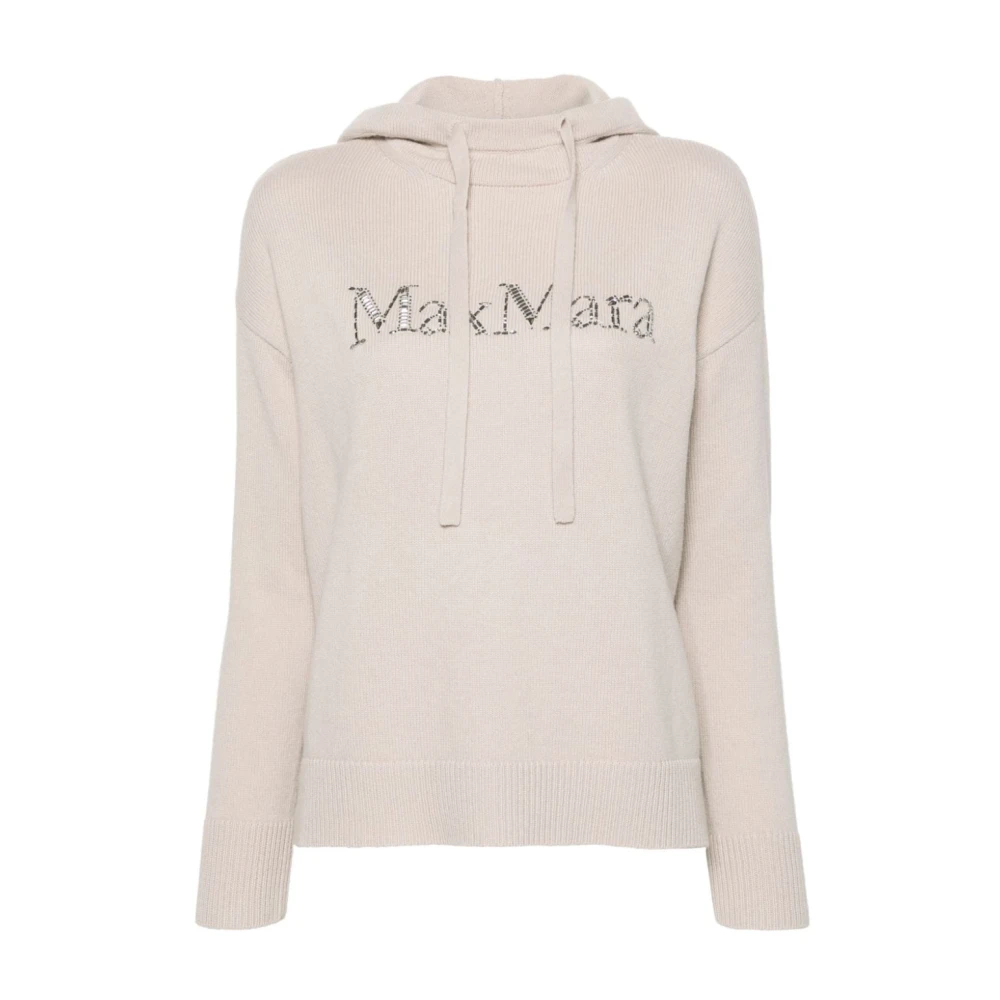 Max Mara Beige Hoodie met Strass Beige Dames