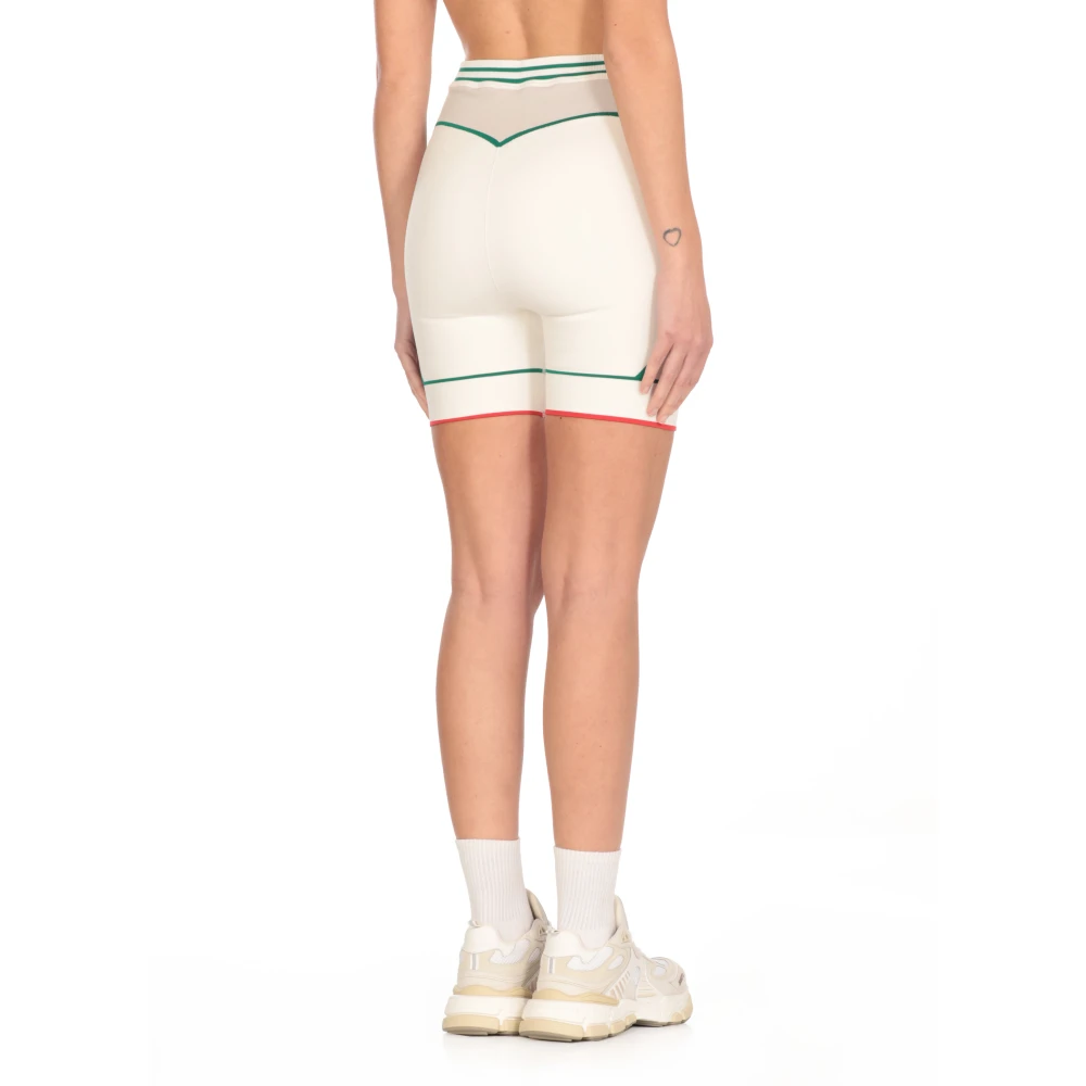 Casablanca Witte Shorts met Contrasterende Kleurbanden White Dames