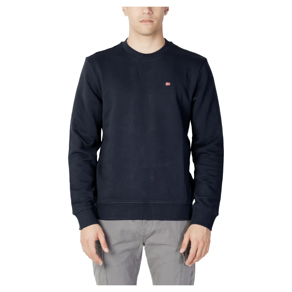 Napapijri Men's Blue Sweatshirts, S, Cotton Sweatshirt For