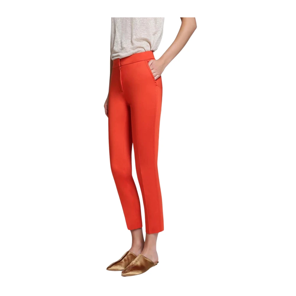 Via Masini 80 Gestikte Broek Orange Dames