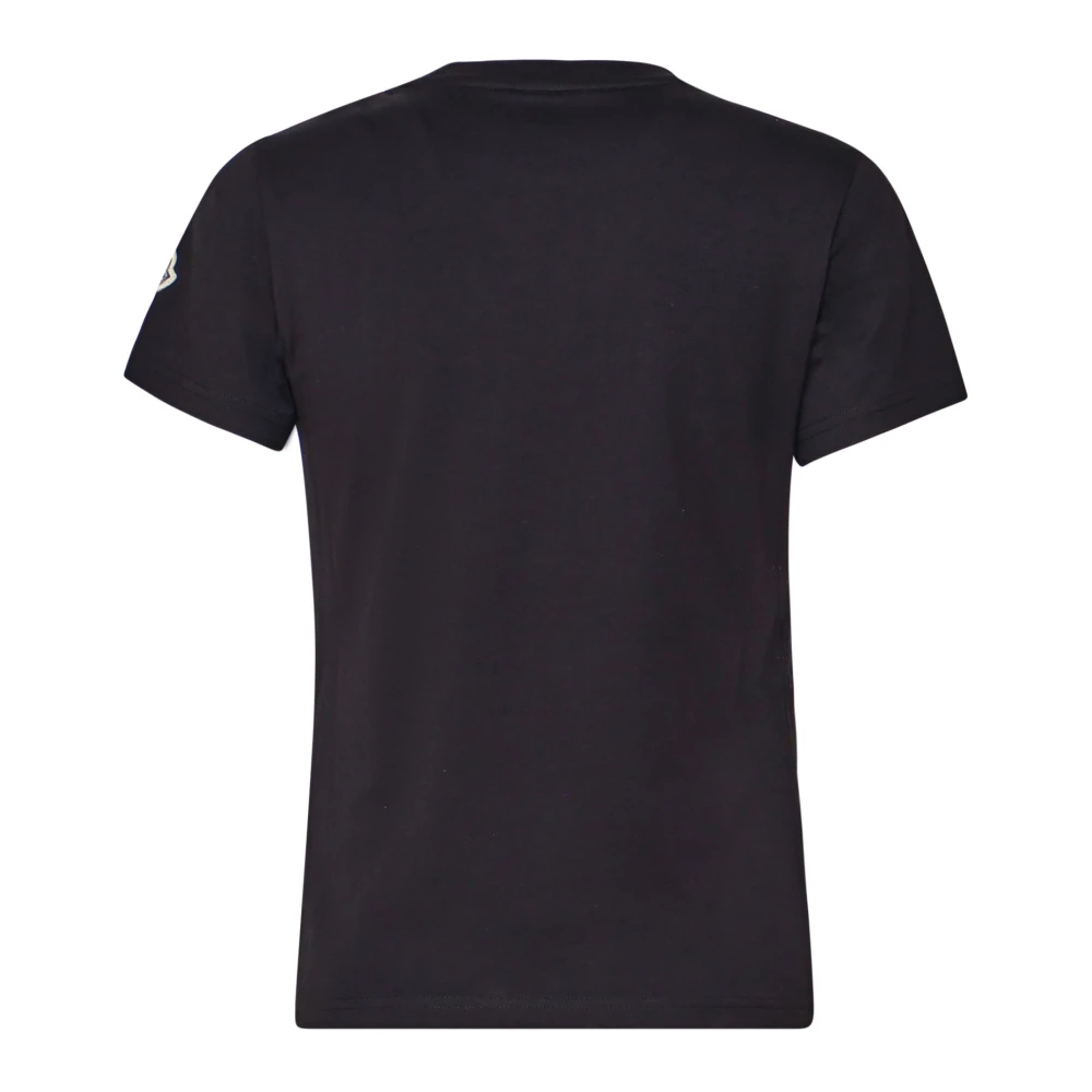 Moncler Zwart Katoenen Jersey Crew Neck T-shirt Black Dames