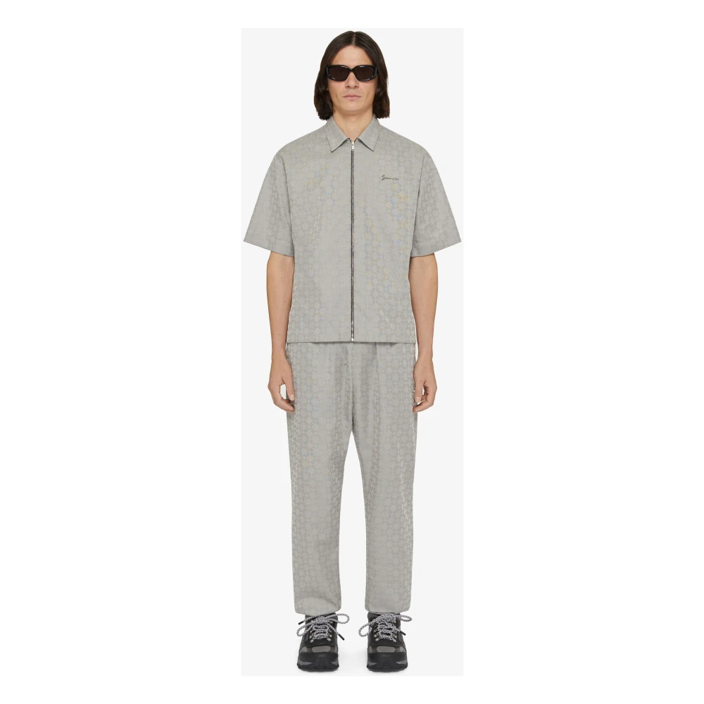 Givenchy Zwart Iridescent Technisch Katoenen Shirt Black Heren