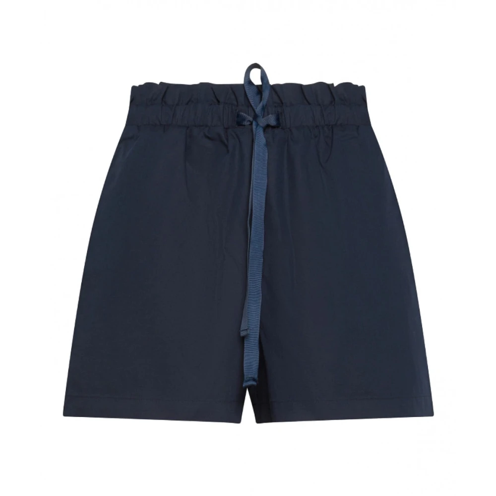 Sun68 Navy Blauw Elastische Taille Bermuda Shorts Blue Dames