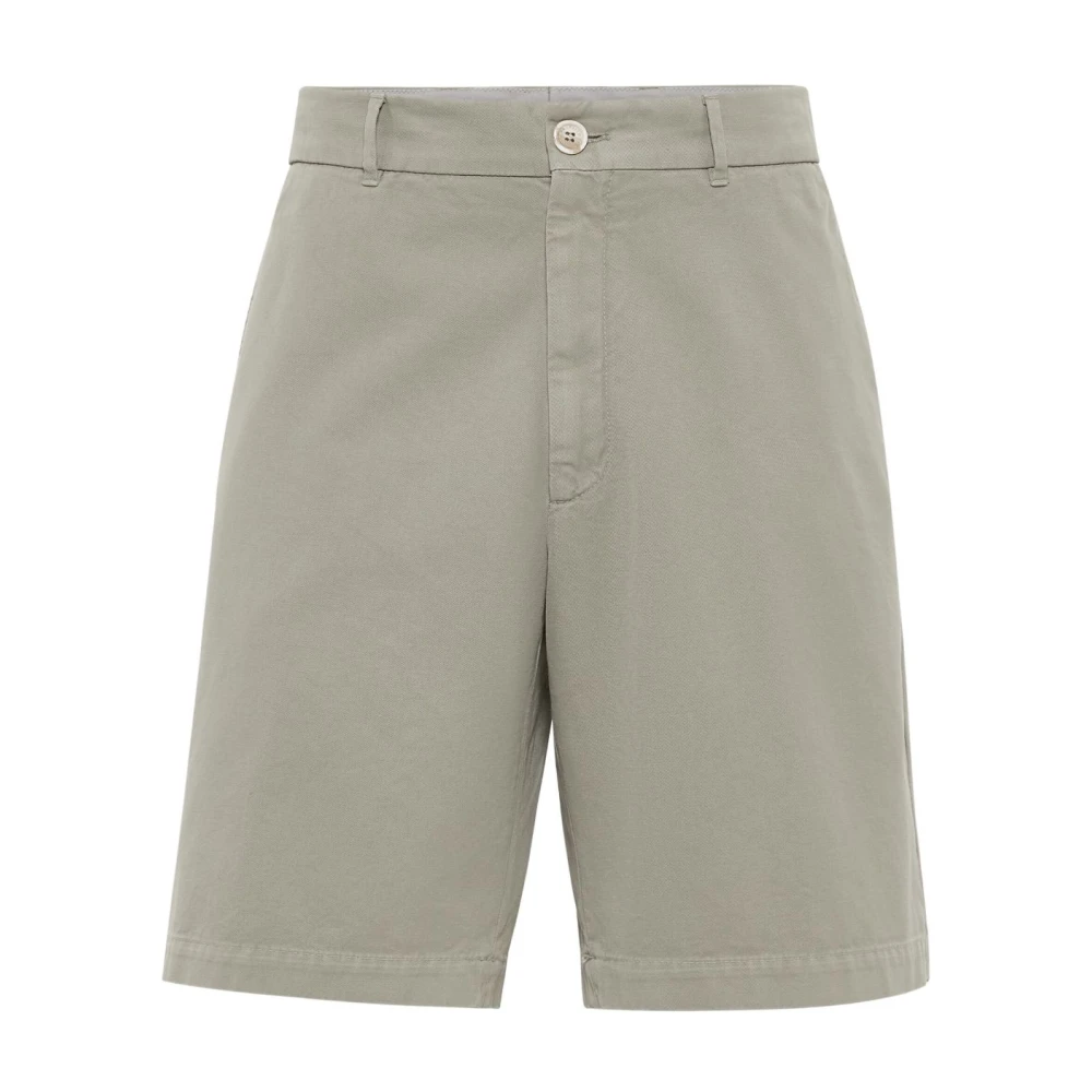 BRUNELLO CUCINELLI Stijlvolle Shorts voor Mannen Green Heren