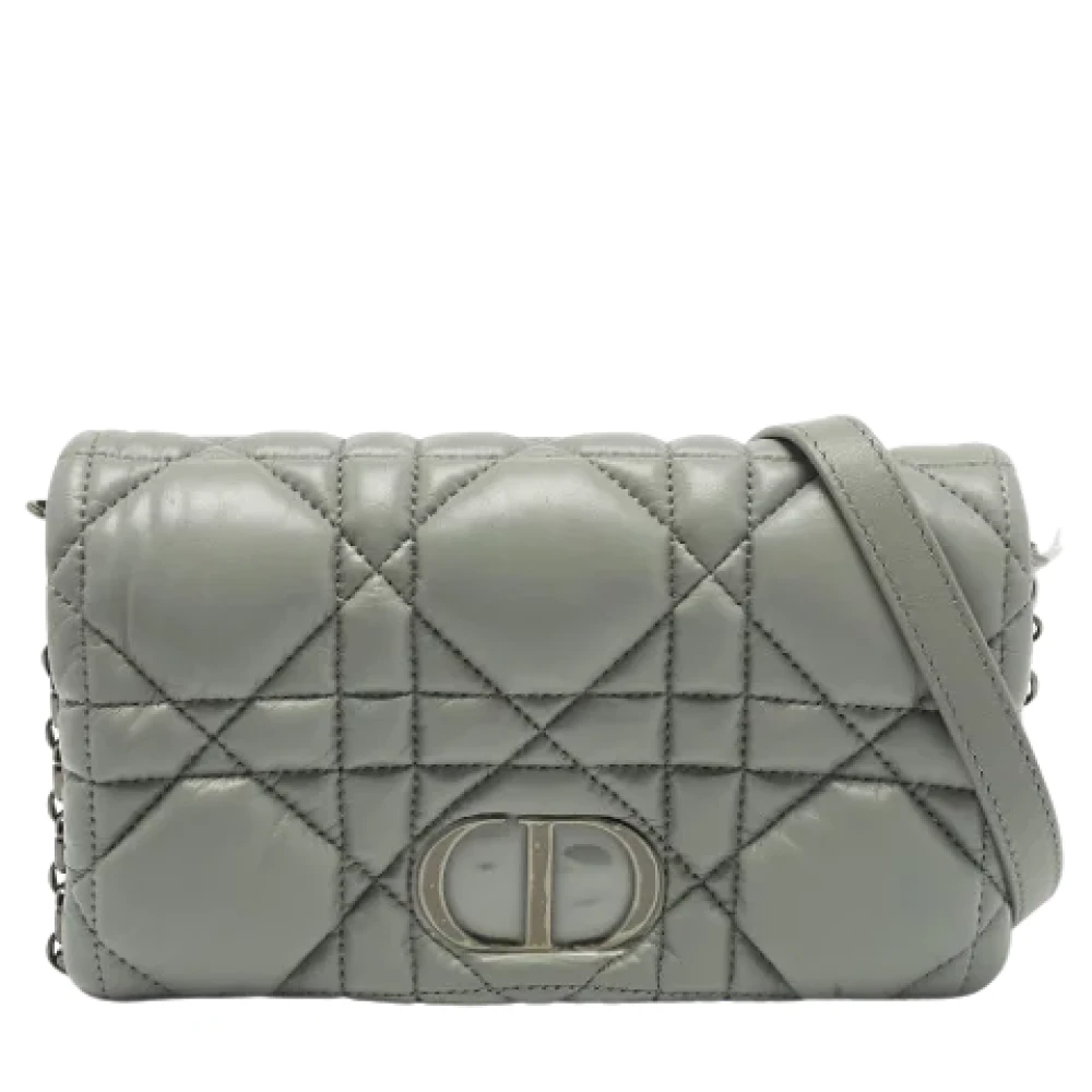 Dior Vintage Pre-owned Leather dior-bags Gray Dames