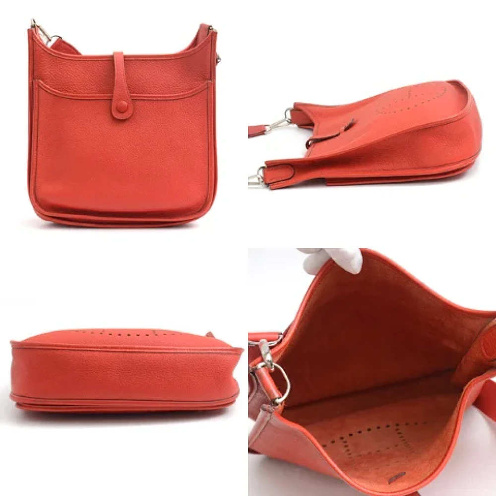 Hermès Vintage Pre-owned Leather crossbody-bags Red Dames