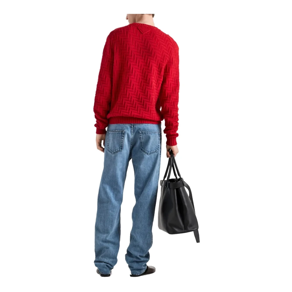 Prada Katoenen Denim Jeans Rechte Snit Mannen Blue Heren