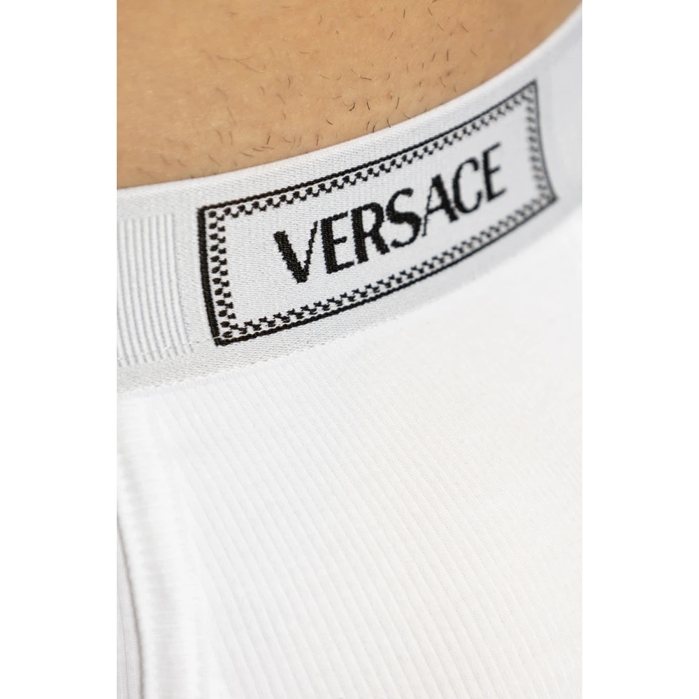 Versace Katoenen slips White Heren